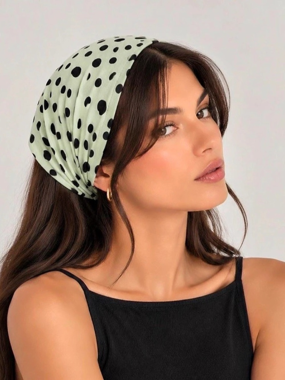 Polka Dot Headband in Mint & Black Like New